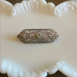 Ornate Silver Filigree Brooch